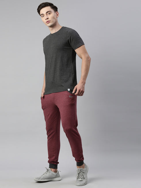 Charcoal & Maroon Solid Lounge Set